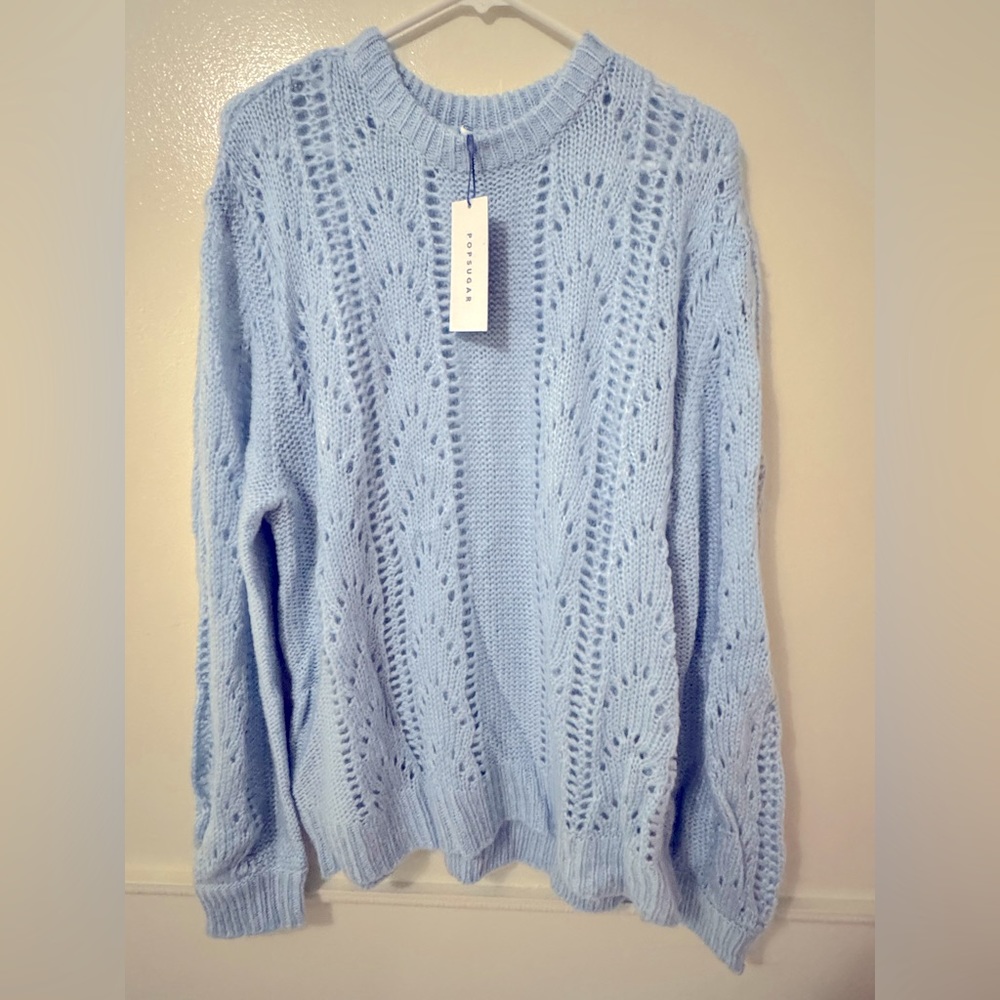 NWT Popsugar woman’s sweater size XXL. Baby blue color. Very soft material.